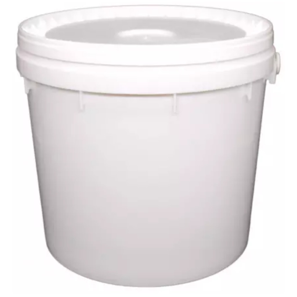 Balde branco com alça 15 L para indústria alimentícia