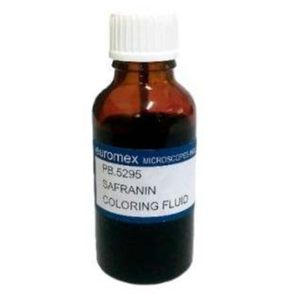 Corante Safranina Euromex para núcleo e paredes de celulose 25 ml
