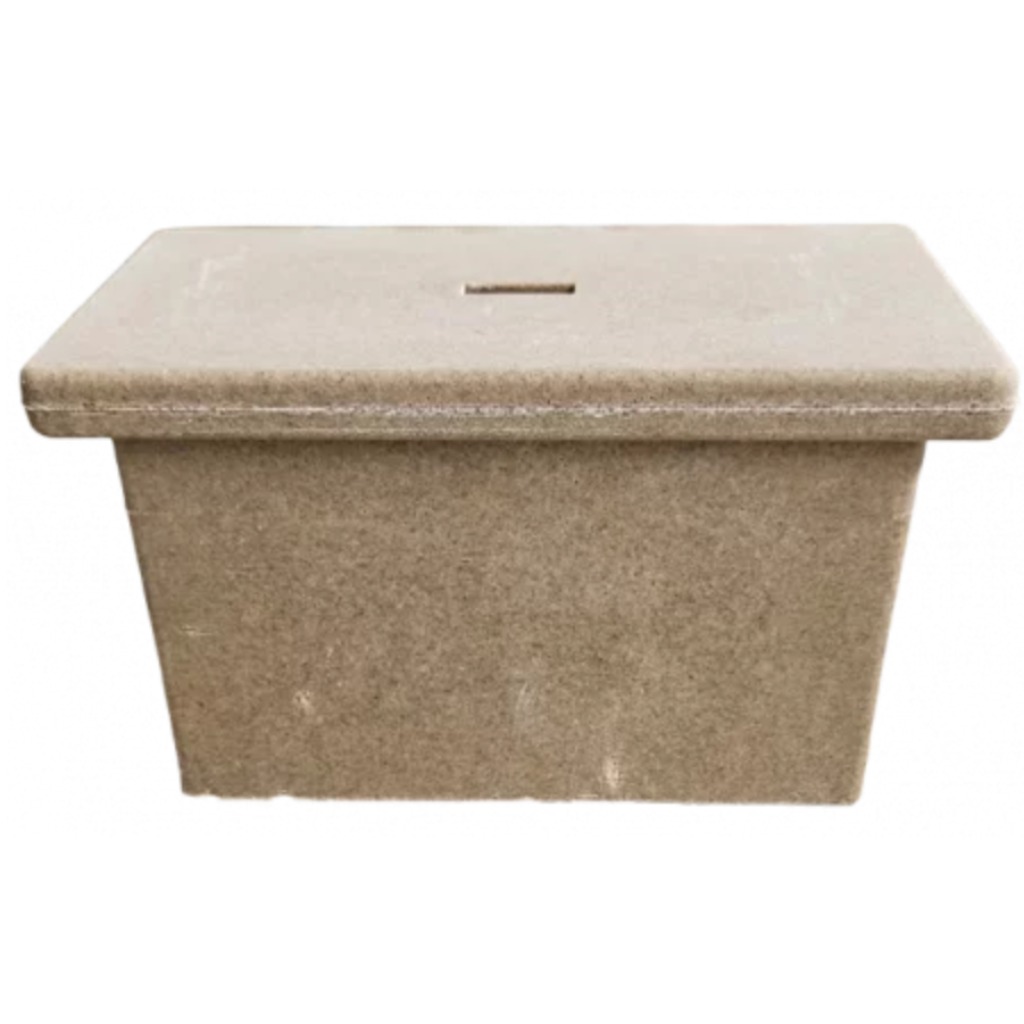 Tampão de polímero para limpeza de caixa de parto de ripas de plástico