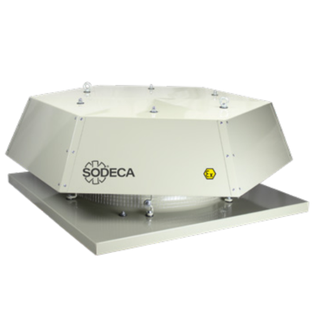 Sodeca HT/ATEX Extractor de tejado con base plana y certificación ATEX 2G o 2D 
