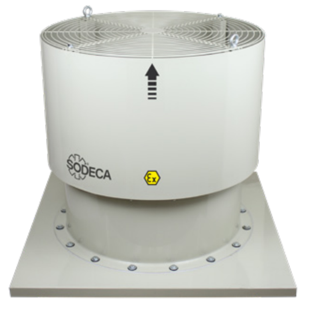 Sodeca HTMV/ATEX Extractor helicoidal de cubierta con salida de aire vertical