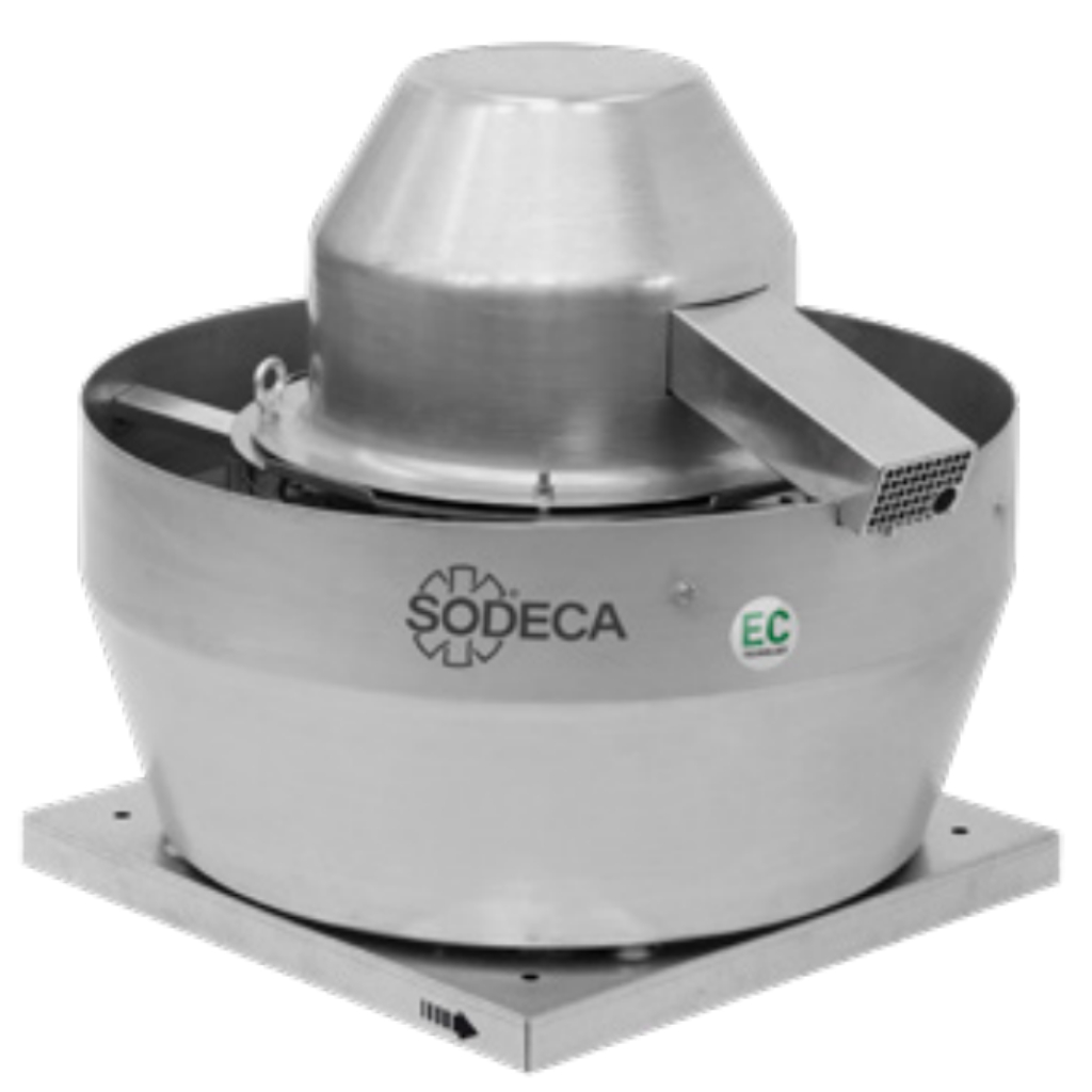 Sodeca CVT/EC Extractor centrífugo de tejado 400 ºC/2h, con salida de aire vertical