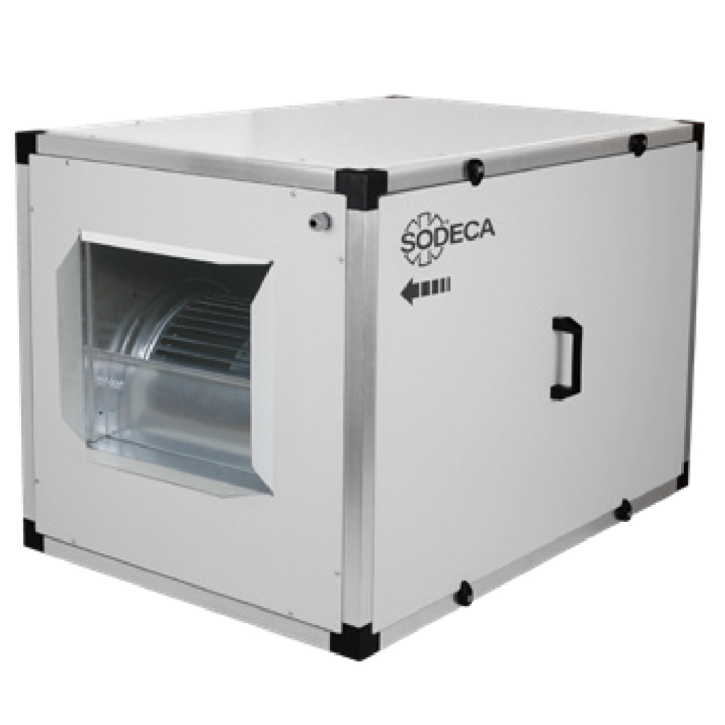 Sodeca CJBX/AL a transmisión con perfilería de aluminio aislado acústicamente