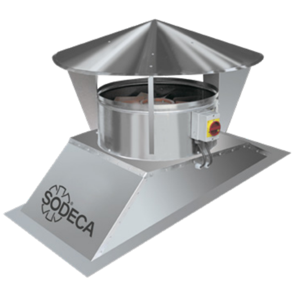 Sodeca HTTI Extractor helicoidal de tejado, con soporte inclinado