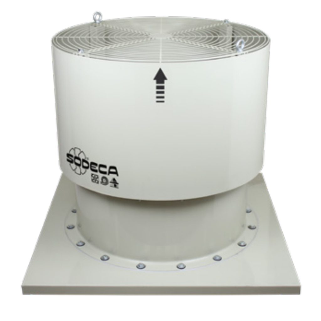 Sodeca THT/ROOF Extractor helicoidal de cubierta con salida de aire vertical 400 ºC/2h y 300 ºC/2h
