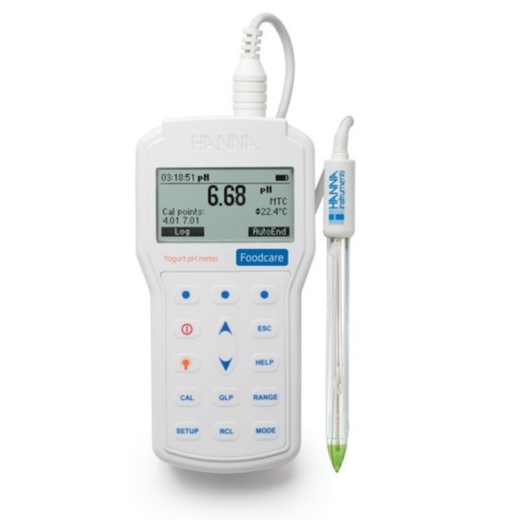 Hanna HI98164 pHmetro portátil (pH/ mV/ Temp) impermeable USB electrodo de vidrio para semisólidos