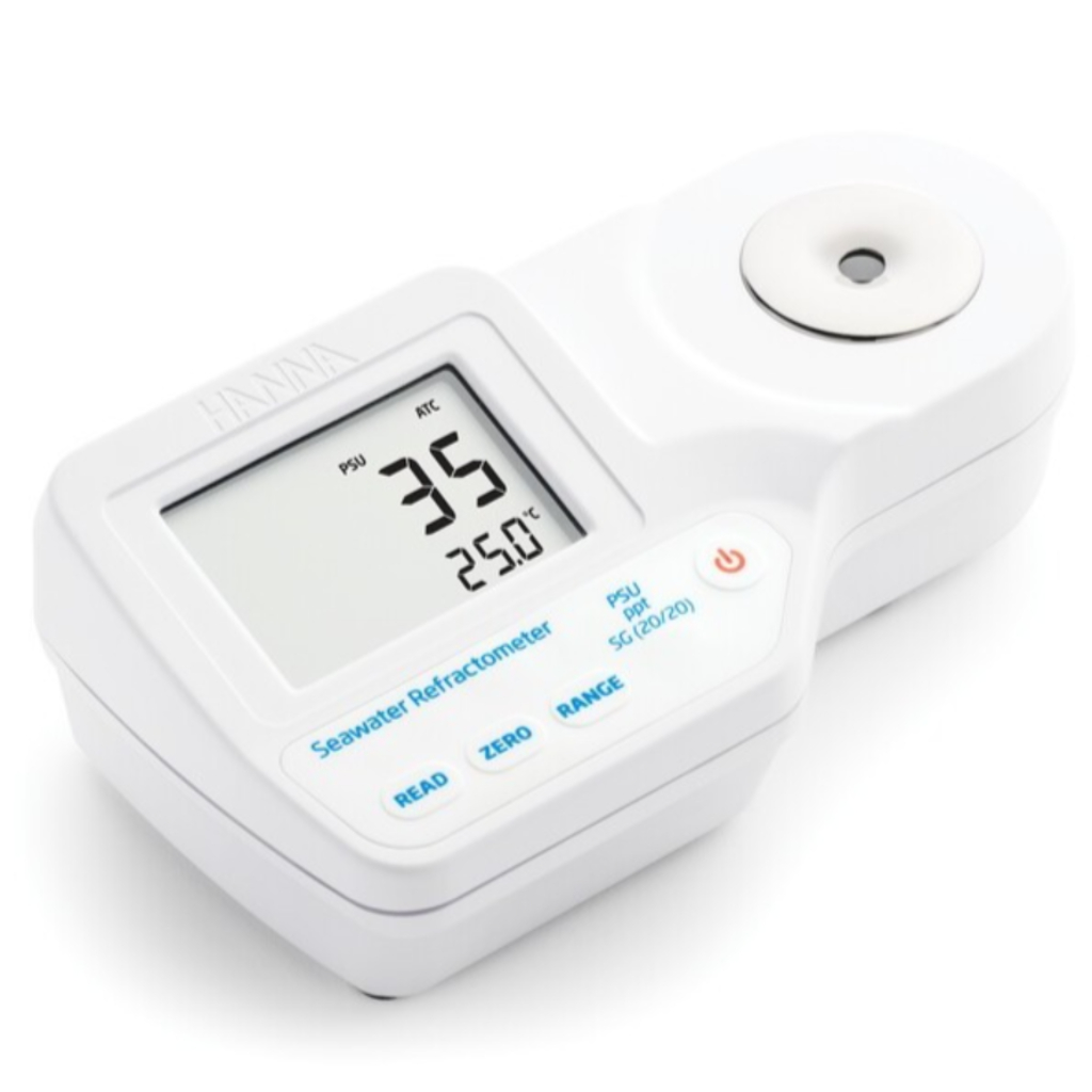 Hanna HI96822 Refractómetro digital para agua salada 0 a 150 ppt medida en PSU y gravedad específica