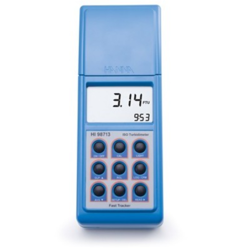 Hanna HI98713-02 Turbidímetro portátil (0,00 a 1000 NTU) luz infrarroja, salida USB/ RS232