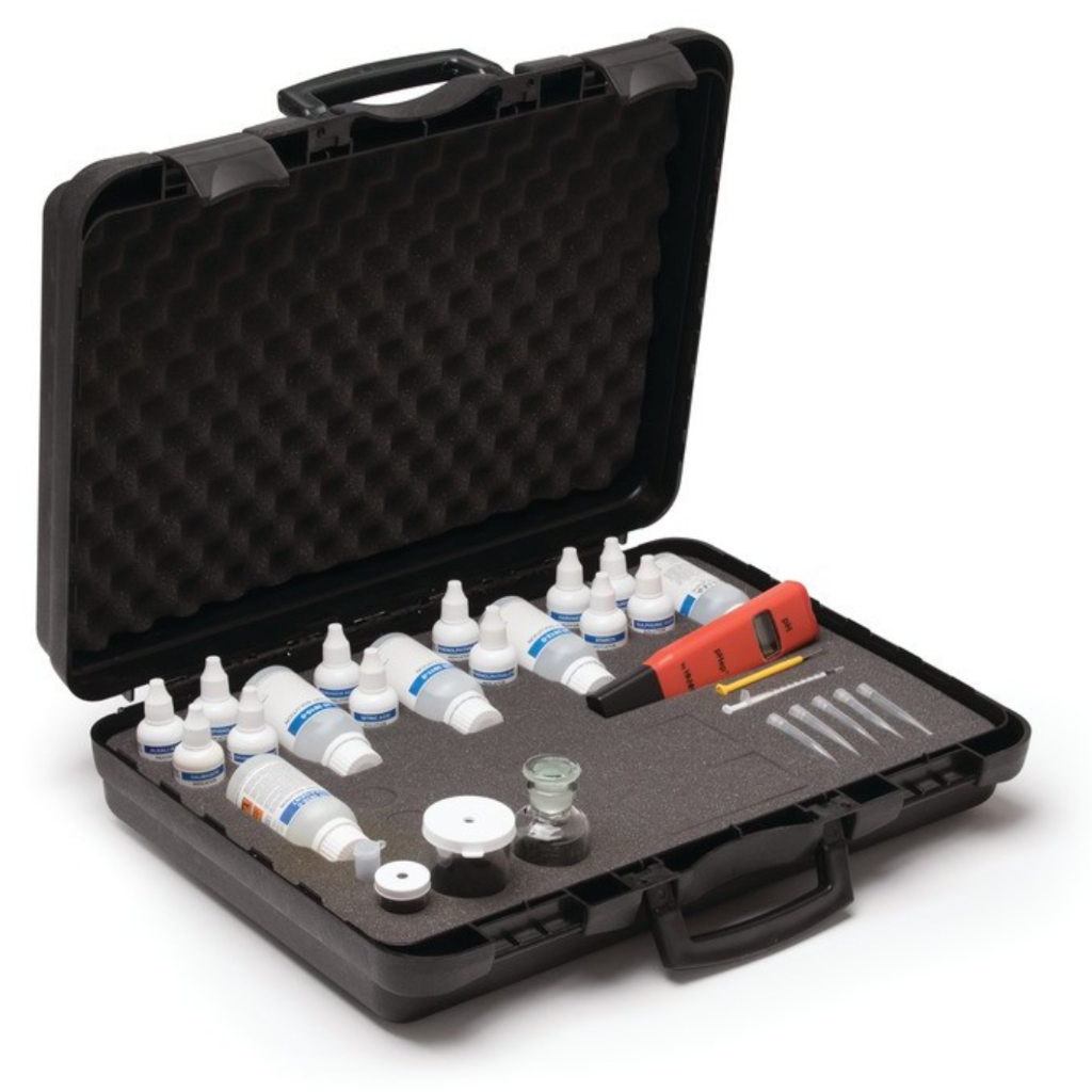 Hanna HI3823 Test Kit para acuicultura (Alcalinidad/ Dióxido Carbono/ Dureza/ OD/ pH/ Salinidad)