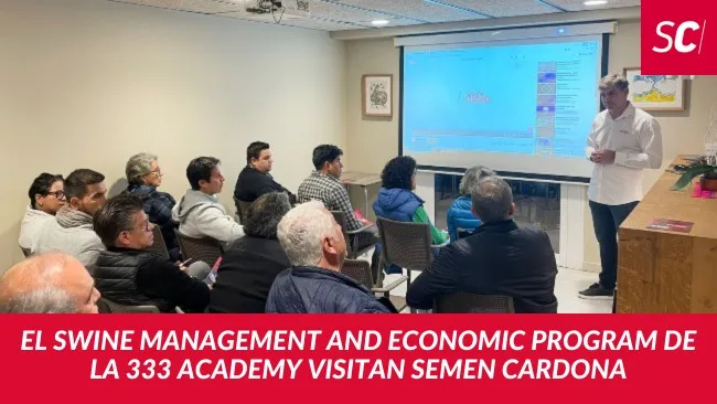 Los participantes en el Swine Management and Economic Program de la 333 Academy visitan Semen Cardona