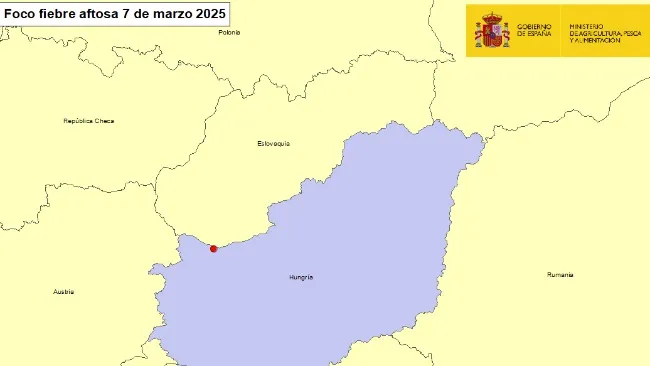 Nota informativa sobre la notificación de un foco fiebre aftosa en Hungría