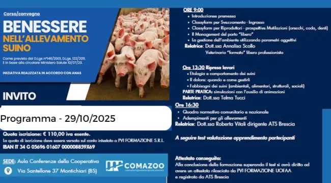 Corso Benessere Animale in Presenza - 29 ottobre 2025. Posti limitati....