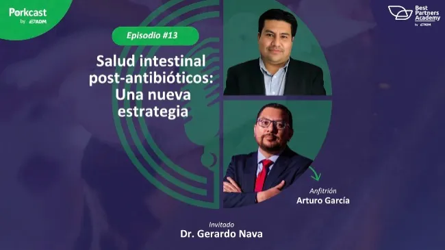 Episodio #13 del PorkCast By ADM: Salud intestinal post-antibióticos: Una nueva estrategia – Dr. Gerardo Nava