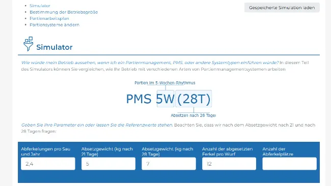 Simulator für das Partienmanagement