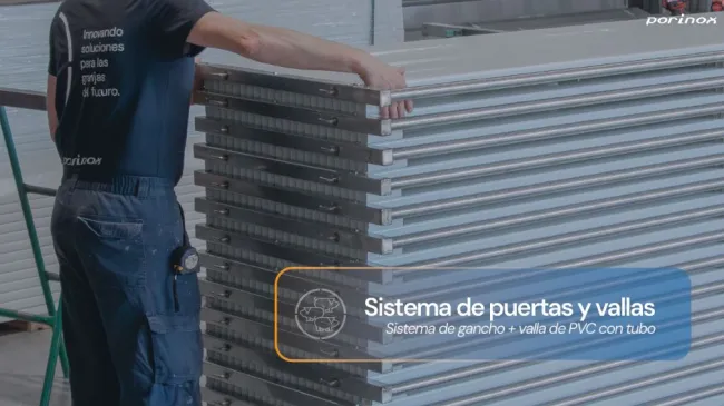 Vallas de destete con tubo inoxidable para salas de destete.