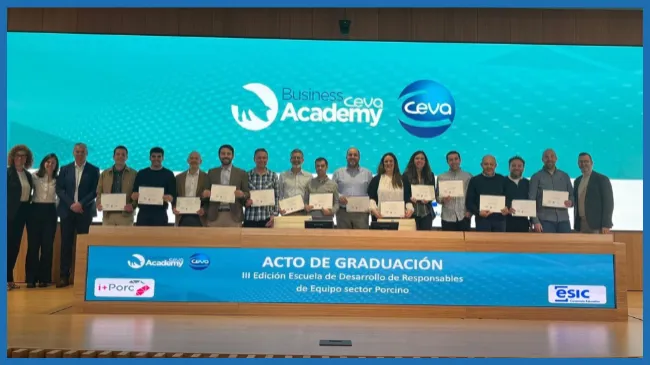 Ceva Salud Animal e i+Porc clausuran la III Edición de la Escuela de Desarrollo de Responsables de Equipo del Sector Porcino en ESIC
