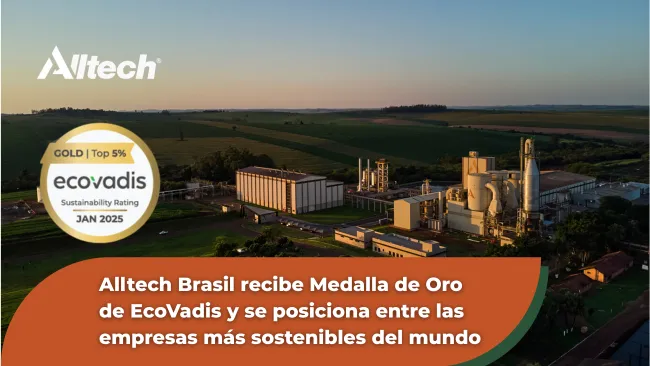 Alltech Brasil recibe Medalla de Oro de EcoVadis y se posiciona entre las empresas más sostenibles del mundo 