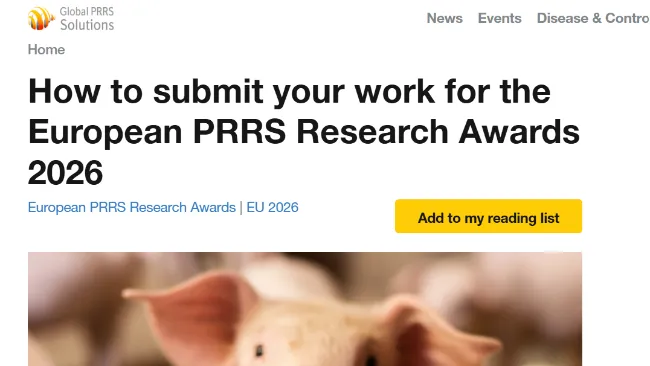 How to submit your work for the European PRRS Research Awards 2026