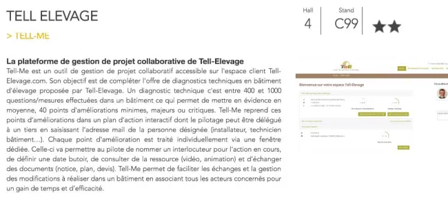 InnovSpace 2019 pour Tell Elevage, Hall 4 stand C99 