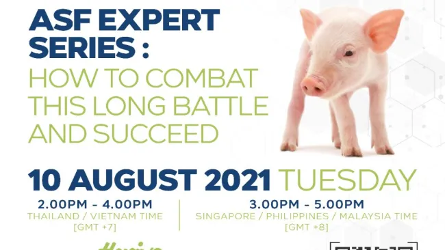 Welcome! You are invited to join a webinar: ASF Expert Series: How to Combat This Long Battle & Succeed. After registering, you will receive a confirm