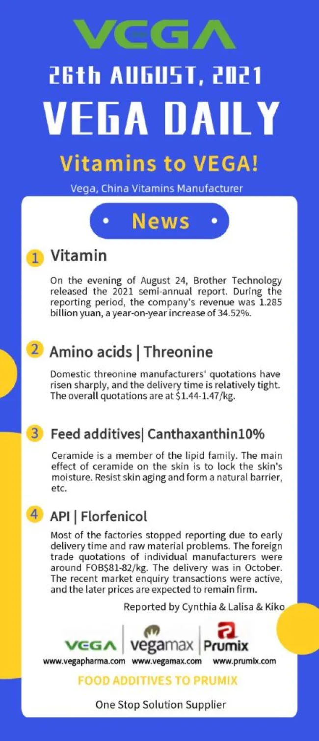 Vega daily Dated on 2021-08-26