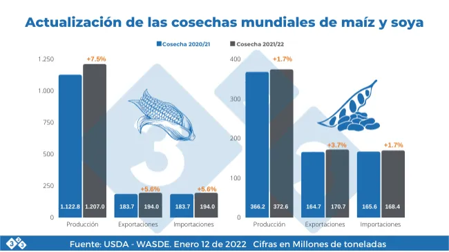 ¿Cuáles son las proyecciones de las principales materias primas en 2022?
