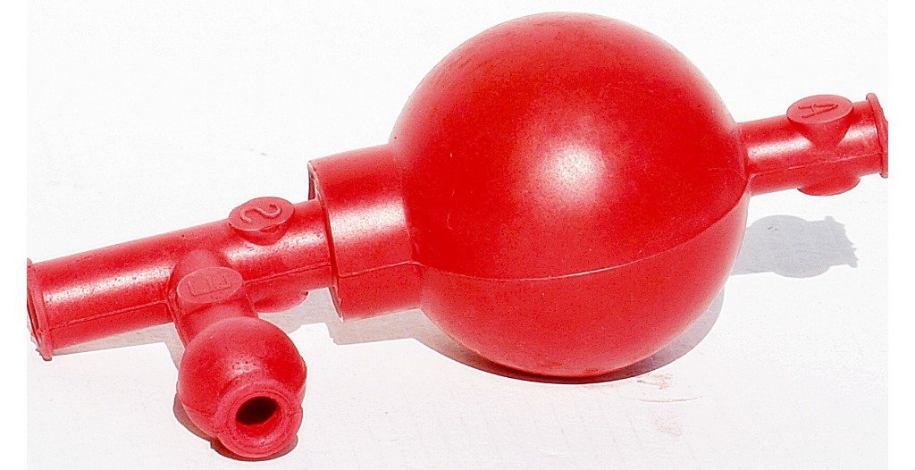 Aspirador de goma con válvulas para pipeteo Aspirador de goma con válvulas para pipeteo