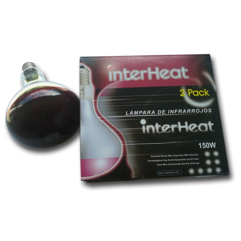 Bombilla Interheat 150 watt, roja, 2 uds Bombilla Interheat 150 watt, roja, 2 uds