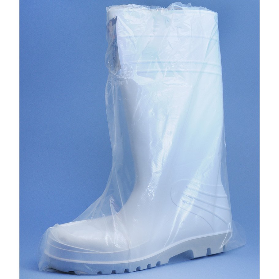 Bota de plástico desechable, con goma, 0.07 mm, 50 unidades (3) Bota de plástico desechable, con goma, 0.07 mm, 50 unidades (3)