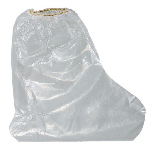 Bota de plástico desechable, con goma, 0.07 mm, 50 unidades Bota de plástico desechable, con goma, 0.07 mm, 50 unidades