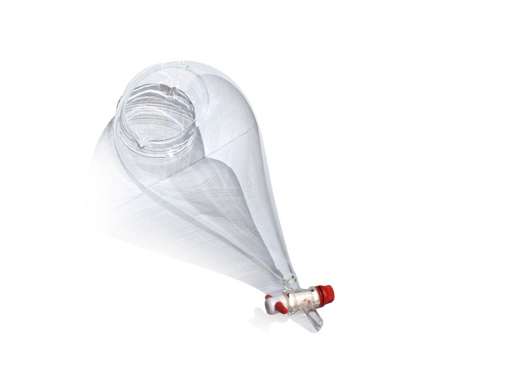 Embudo cónico para 1ª decantación de 2 L con boca ancha para tamiz y llave de teflón. Embudo cónico para 1ª decantación de 2 L con boca ancha para tamiz y llave de teflón.