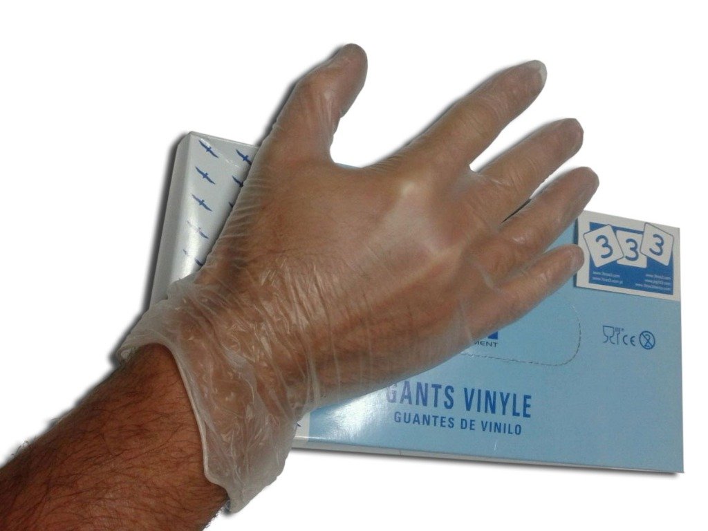 Guante de vinilo con polvo, 100 unidades Guante de vinilo con polvo, 100 unidades