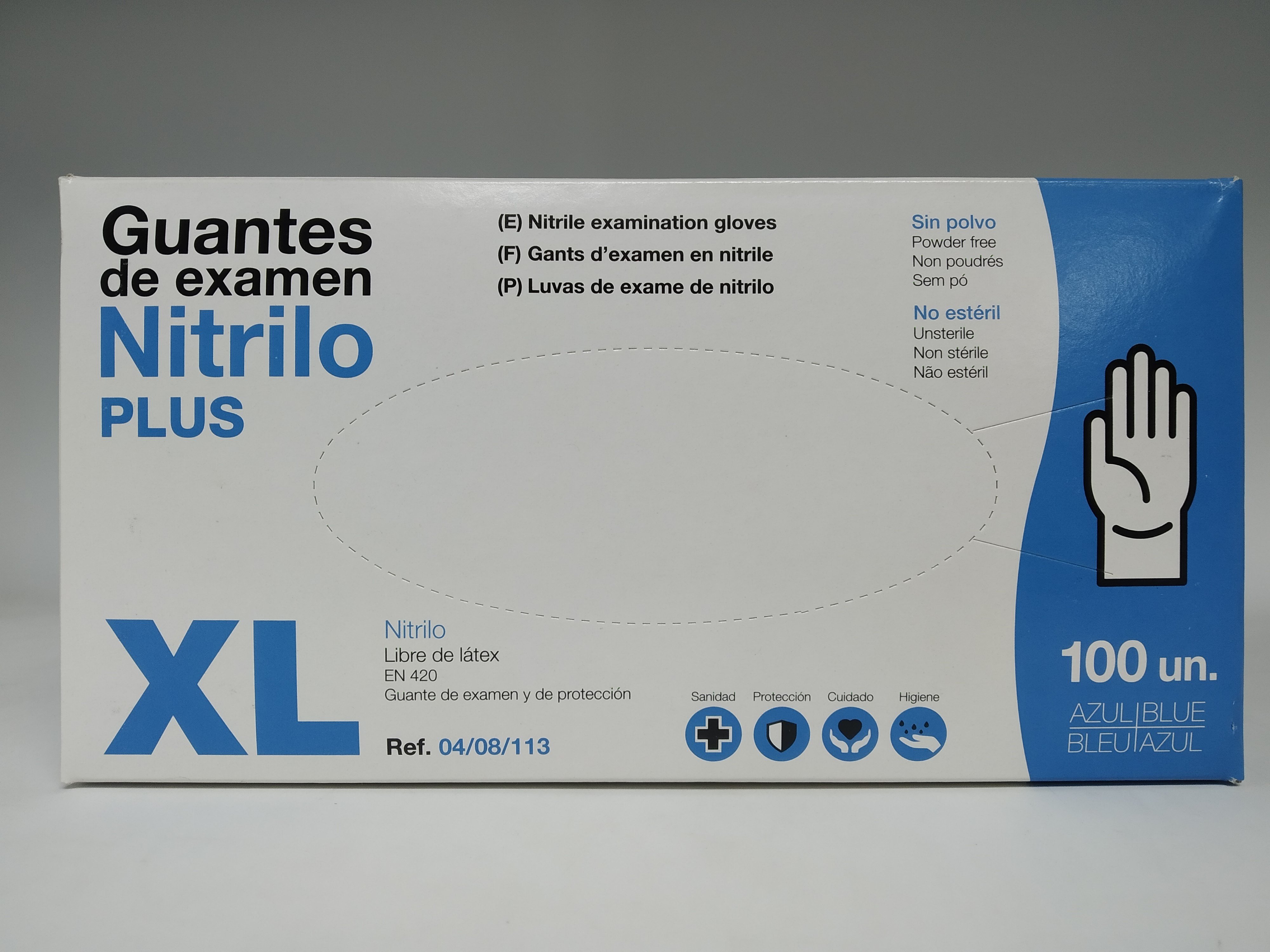 Guantes de nitrilo extra fuertes, sin polvo, 100 unidades Guantes de nitrilo extra fuertes, sin polvo, 100 unidades
