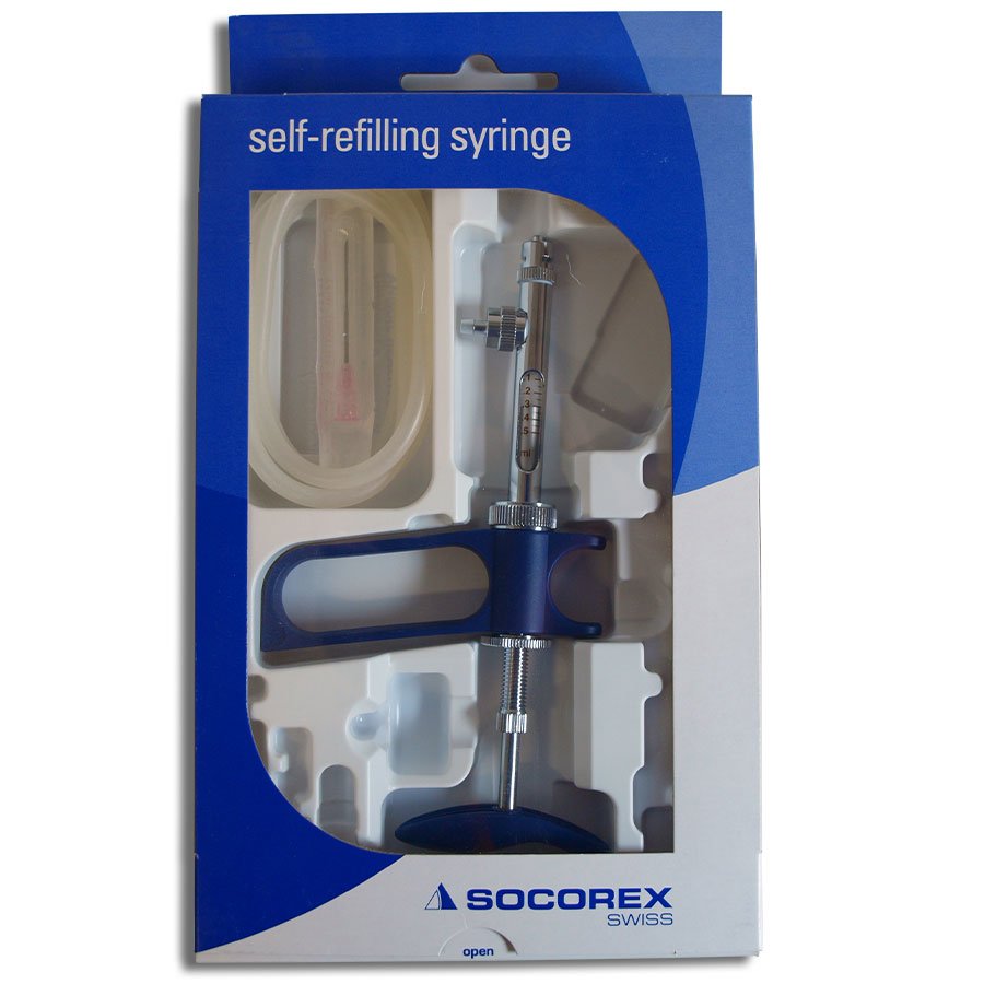 Socorex 0,5 ml con tubo y aguja de succión, graduaciones de 0,05 ml (2) Socorex 0,5 ml con tubo y aguja de succión, graduaciones de 0,05 ml (2)