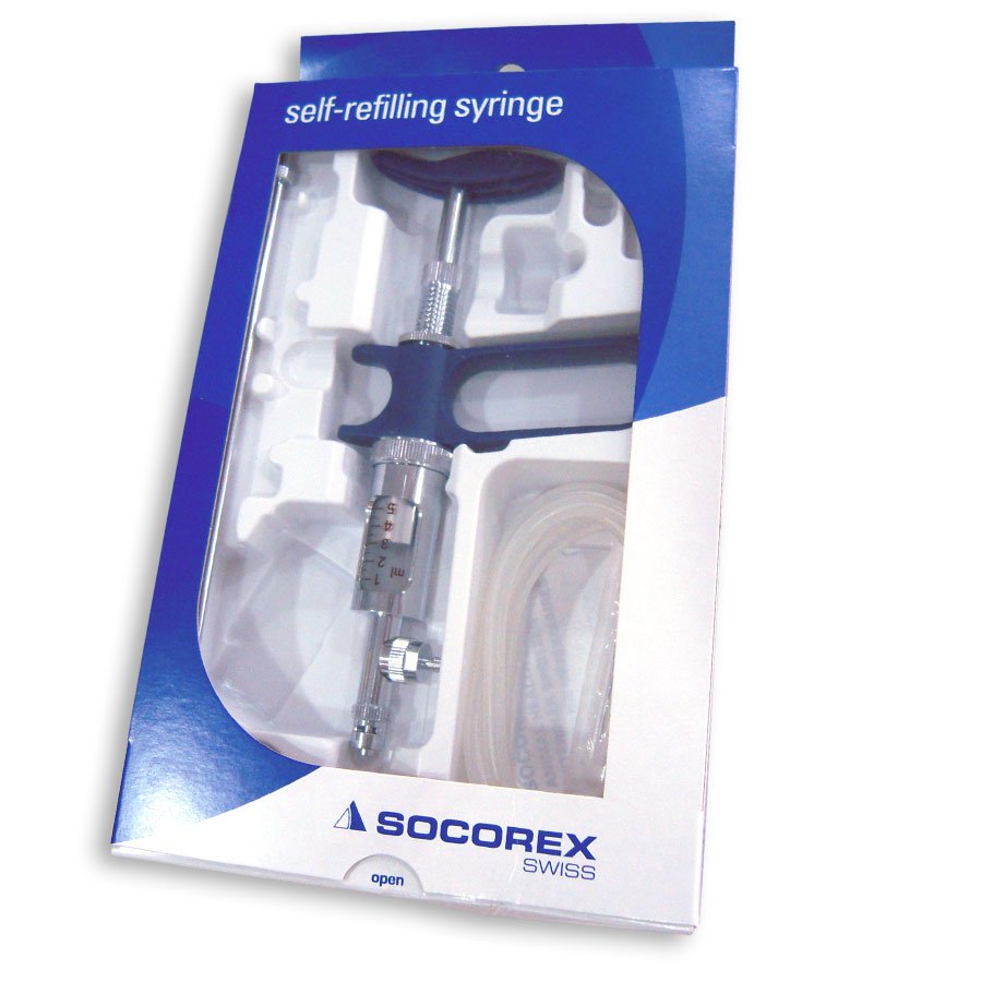 Socorex 5 ml con tubo y aguja de succión, graduaciones de 0,05 ml (6) Socorex 5 ml con tubo y aguja de succión, graduaciones de 0,05 ml (6)