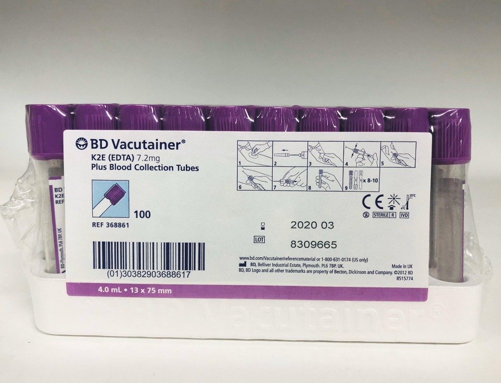 Tubos Vacutainer con EDTA (2) Tubos Vacutainer con EDTA (2)